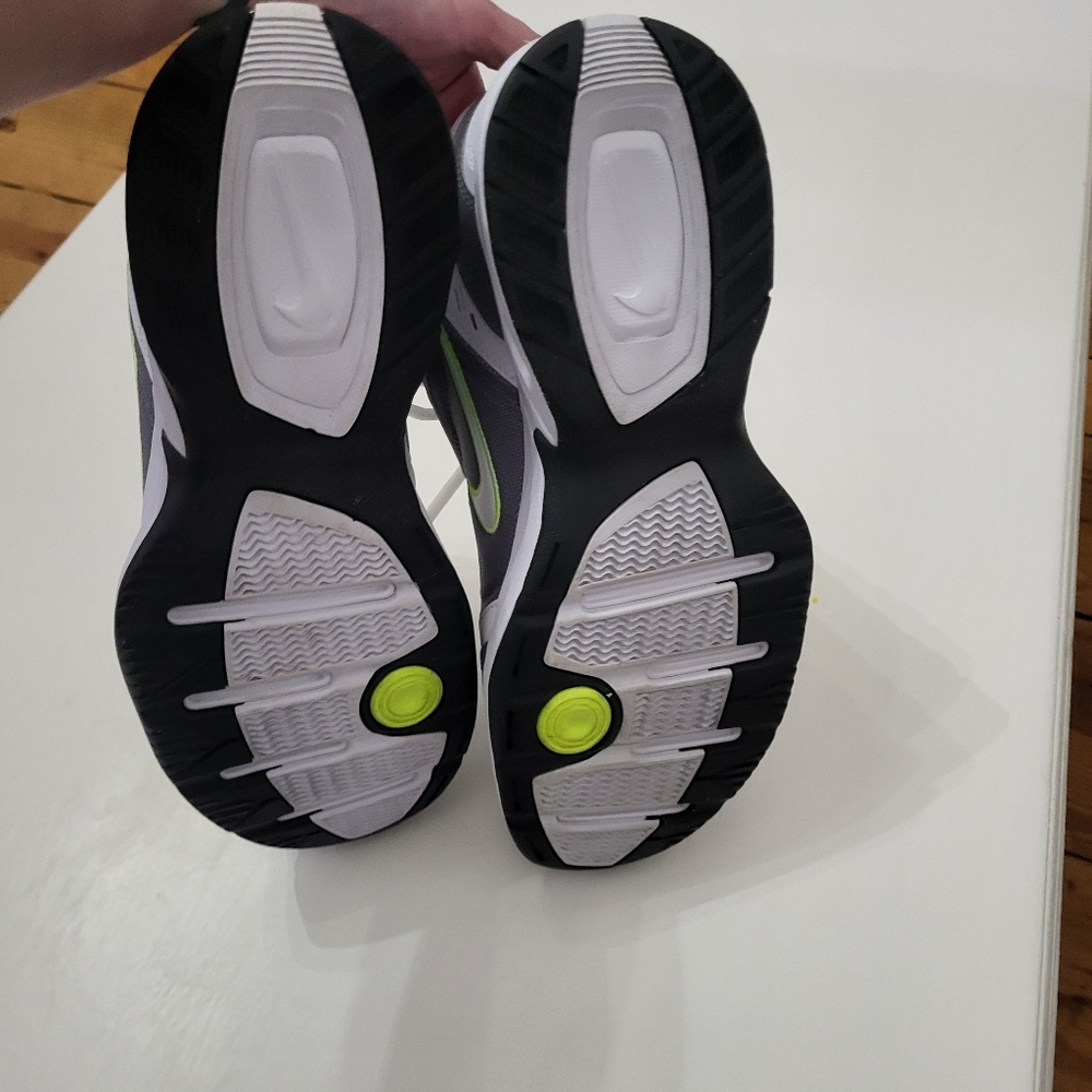 Nike Air Monarch IV Men's Shoes - White/Gray/Neon Green/ Size Men 10.5 - Picture 4 of 5